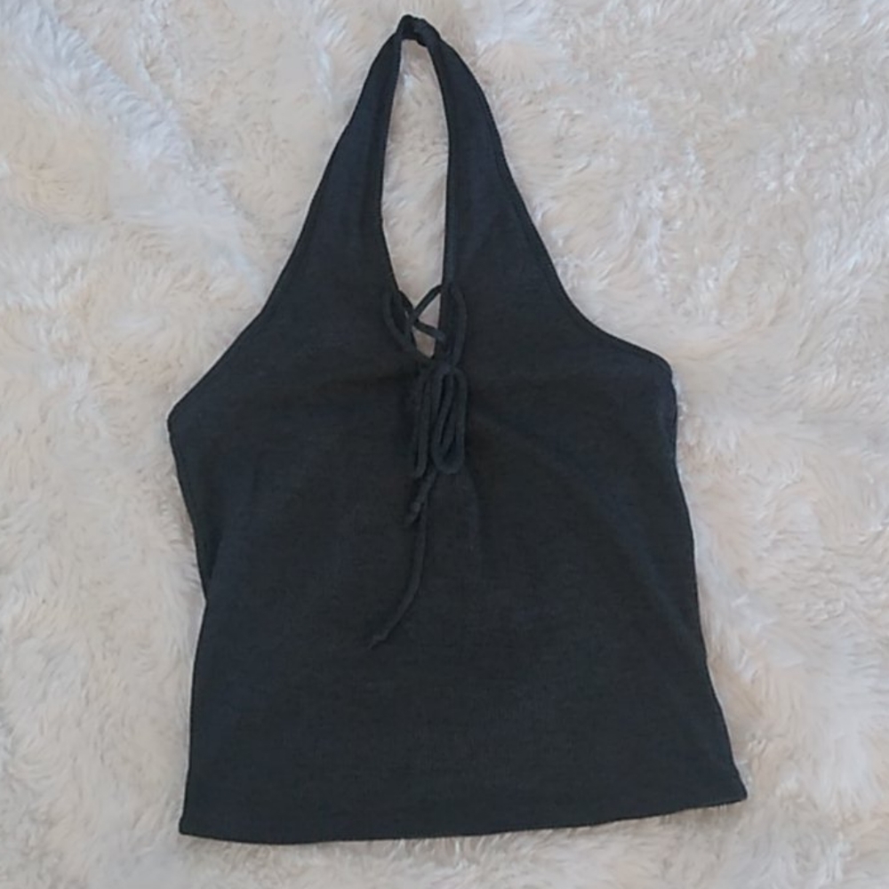 Kendall & Kylie Lace-Up Halter Top